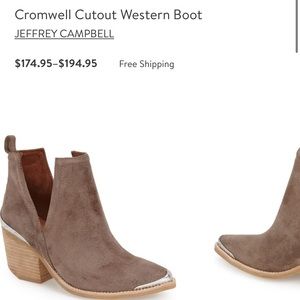 Jeffrey Campbell Brown Suede Western Ankle Boots